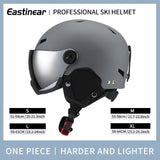 Lightweight Thermal Ski Helmet With Integrated Goggles And Adjustable Fit 1005006122276903-Pink-L(59-61cm)