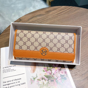 Long Cowhide Leather Clutch Wallet With Valentines Gifts For Her Style 1005005549593158-Blue