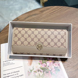 Long Cowhide Leather Clutch Wallet With Valentines Gifts For Her Style 1005005549593158-Blue