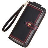 Long Zip Around Women Wallet Wristlet, Valentines Gifts For Her 1005004855396096-Black