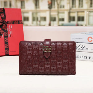 Long Zipper Organizer Wallet With Valentines Gifts For Her Animal Print 1005007444721660-CA8-WINE