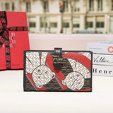 Long Zipper Organizer Wallet With Valentines Gifts For Her Animal Print 1005007444721660-CA8-WINE