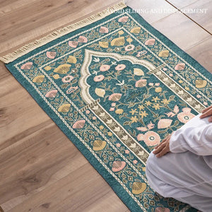 Machine Washable Floral Persian Prayer Mat With Non Slip Backing 1005006559432374-S007-Coffee color