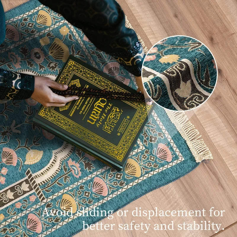 Machine Washable Floral Persian Prayer Mat With Non Slip Backing 1005006559432374-S007-Coffee color
