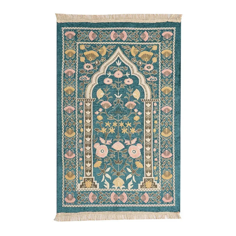 Machine Washable Floral Persian Prayer Mat With Non Slip Backing 1005006559432374-S007-Coffee color