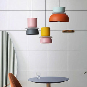 Glarefusion Nordic Simple Macaron Acrylic Chandelier