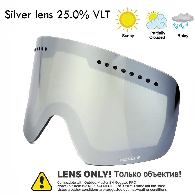Magnetic Double Lens Ski Goggles Uv400 Anti Fog Snow Glasses 4000980893579-Ski Glasses lens