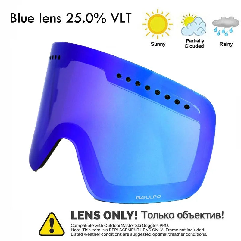 Magnetic Double Lens Ski Goggles Uv400 Anti Fog Snow Glasses 4000980893579-Ski Glasses lens