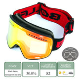 Magnetic Double Lens Ski Goggles Uv400 Anti Fog Snow Glasses 4000980893579-Ski Glasses lens