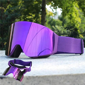 Magnetic Flip Cover Double Layer Anti Fog Ski Goggles Uv400 1005010285542327-only lens D