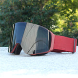 Magnetic Flip Cover Double Layer Anti Fog Ski Goggles Uv400 1005008257568696-only lens D