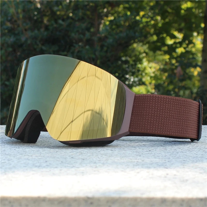 Magnetic Flip Cover Double Layer Anti Fog Ski Goggles Uv400 1005010285542327-only lens D