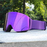 Magnetic Flip Cover Double Layer Anti Fog Ski Goggles Uv400 1005008257568696-only lens D