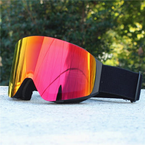 Magnetic Flip Cover Double Layer Anti Fog Ski Goggles Uv400 1005008257568696-only lens D
