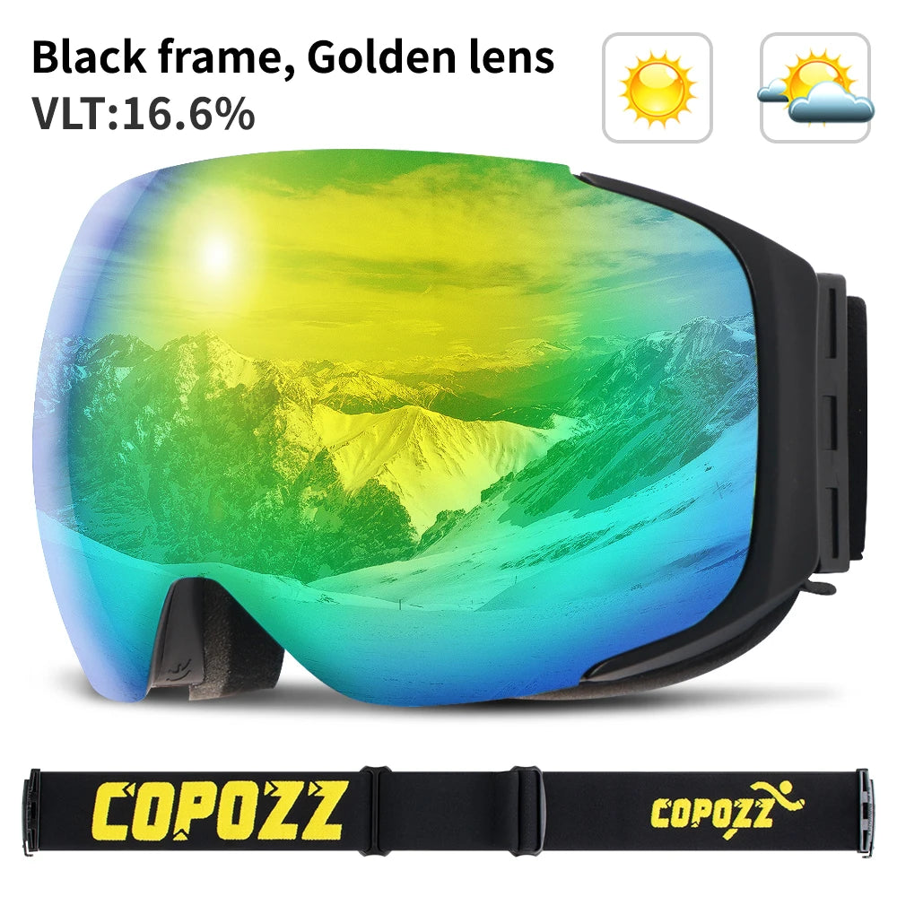 Magnetic Lens Ski Goggles With Uv400 Anti Fog Mirror Coating 32781668452-Frame Red