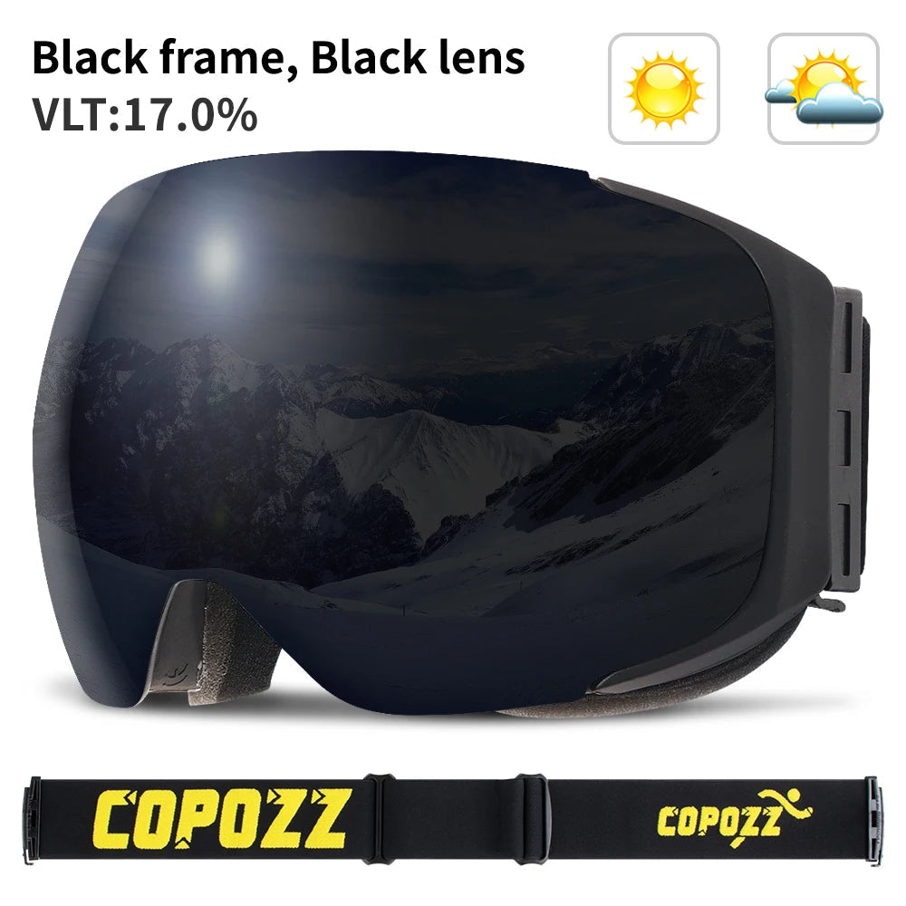 Magnetic Lens Ski Goggles With Uv400 Anti Fog Mirror Coating 32781668452-Frame Red