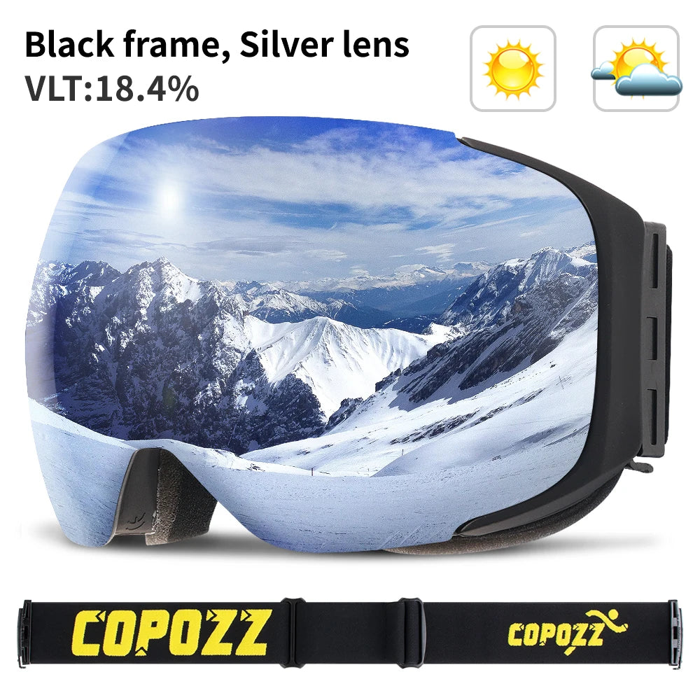Magnetic Lens Ski Goggles With Uv400 Anti Fog Mirror Coating 32781668452-Frame Red