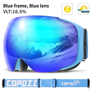 Magnetic Lens Ski Goggles With Uv400 Anti Fog Mirror Coating 32781668452-Frame Red