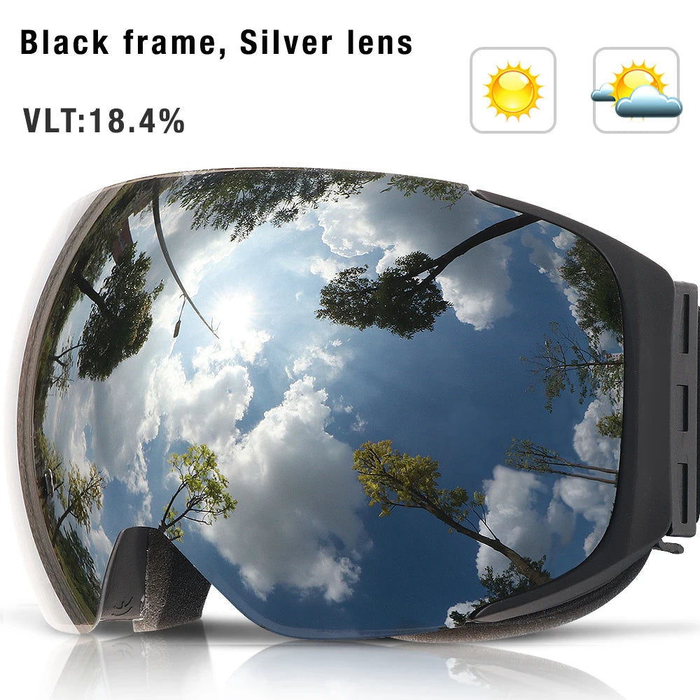 Magnetic Ski Goggles With Uv400 Anti Fog Double Layer Lens 1005007476876414-lens purple