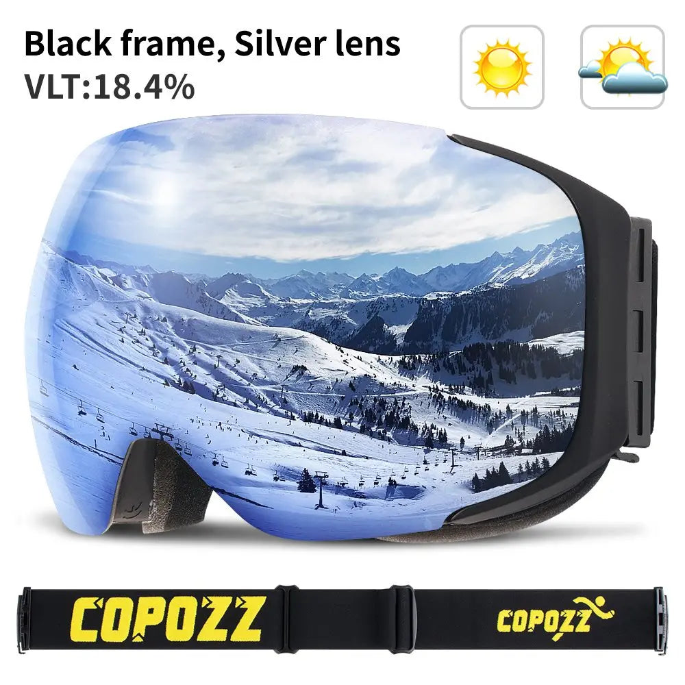 Magnetic Ski Goggles With Uv400 Anti Fog Double Layer Lens 1005007476876414-lens purple