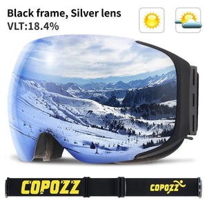Magnetic Ski Goggles With Uv400 Anti Fog Double Layer Lens 1005007476876414-lens purple