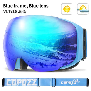 Magnetic Ski Goggles With Uv400 Anti Fog Double Layer Lens 1005007476876414-lens purple