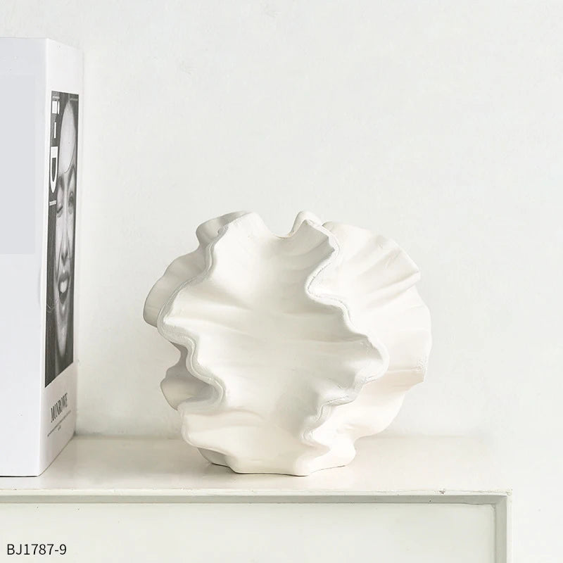 Matte Resin Coral Style Ruffled Vase Ornament For Desktop Decor 1005008643083650-Bj1787-6