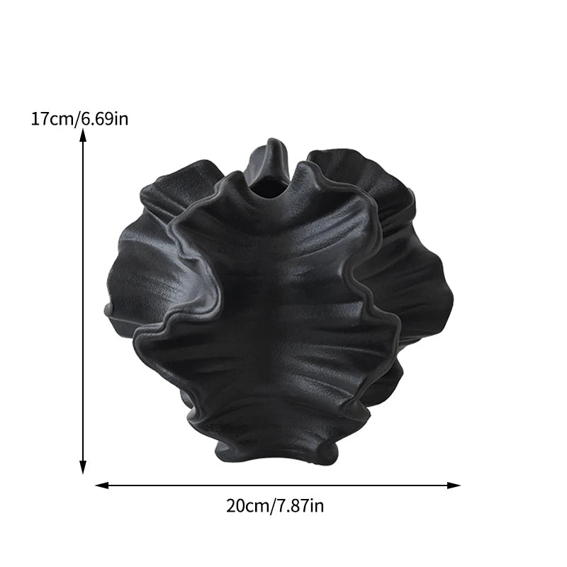 Matte Resin Coral Style Ruffled Vase Ornament For Desktop Decor 1005008643083650-Bj1787-6