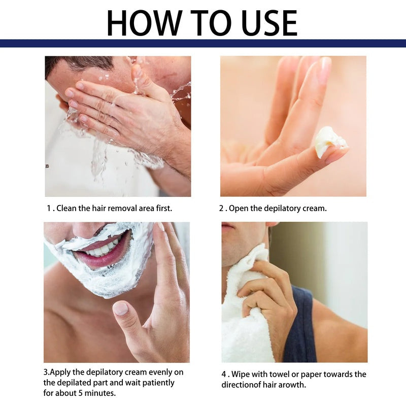 Men's Painless Hair Removal Cream for Beard and Body