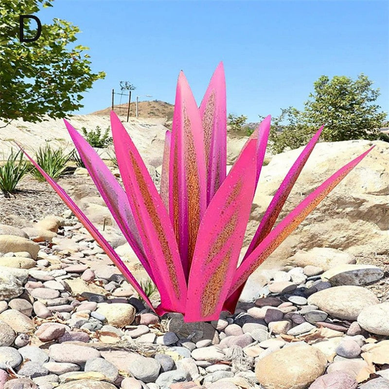 Metal Agave Plant Sculpture For Outdoor Patio Garden