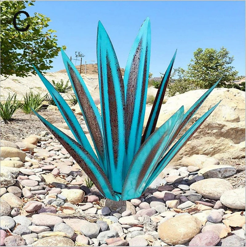 Metal Agave Plant Sculpture For Outdoor Patio Garden