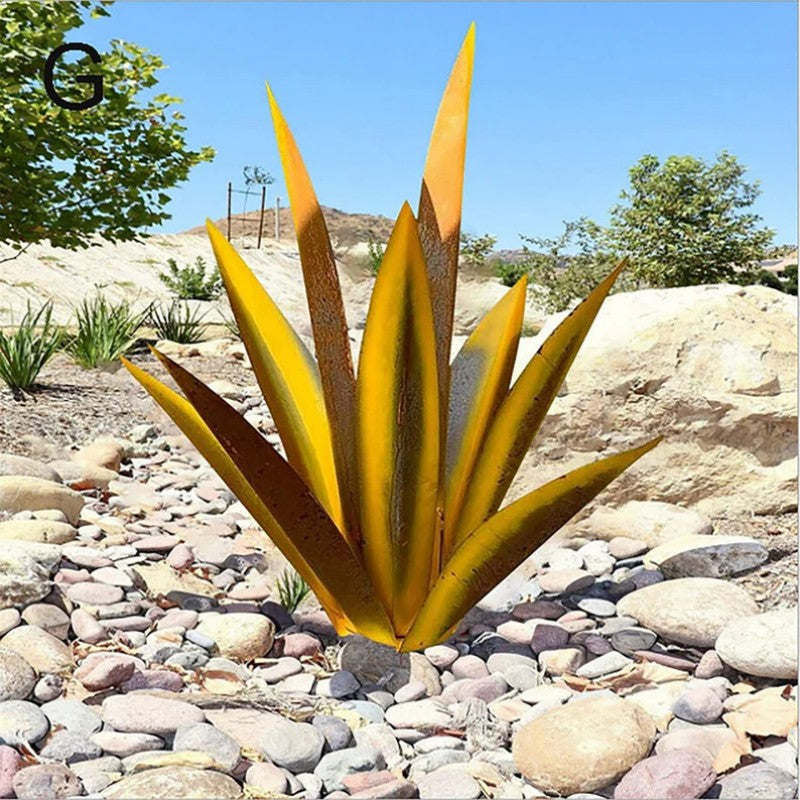 Metal Agave Plant Sculpture For Outdoor Patio Garden