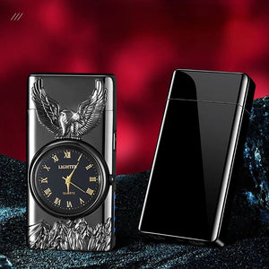 Metal Dual Arc Usb Lighter With Dial, Valentines Gifts For Him 1005005073883067-silver