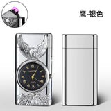Metal Dual Arc Usb Lighter With Dial, Valentines Gifts For Him 1005005073883067-silver