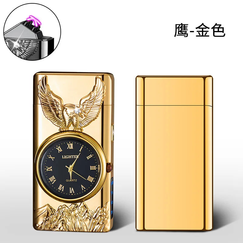 Metal Dual Arc Usb Lighter With Dial, Valentines Gifts For Him 1005005073883067-silver