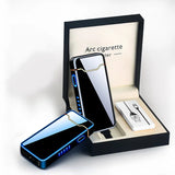 Metal Usb Rechargeable Pulse Arc Lighter With Valentines Gifts For Him 1005005002562474-Silver ice