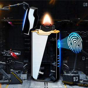 Metal Usb Rechargeable Pulse Arc Lighter With Valentines Gifts For Him 1005005002562474-Silver ice