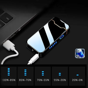 Metal Usb Rechargeable Pulse Arc Lighter With Valentines Gifts For Him 1005005002562474-Silver ice