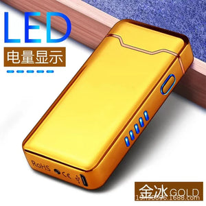 Metal Usb Rechargeable Pulse Arc Lighter With Valentines Gifts For Him 1005005002562474-Silver ice
