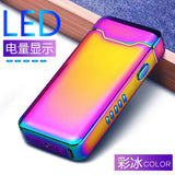 Metal Usb Rechargeable Pulse Arc Lighter With Valentines Gifts For Him 1005005002562474-Silver ice