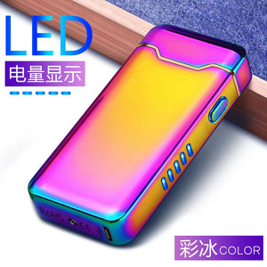 Metal Usb Rechargeable Pulse Arc Lighter With Valentines Gifts For Him 1005005002562474-Silver ice