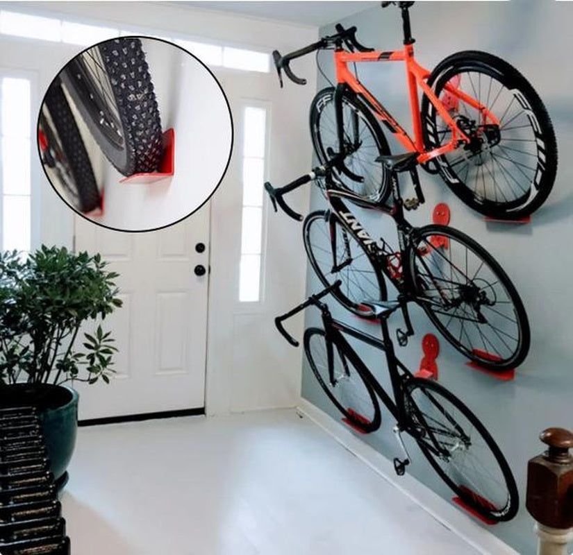 Metal Wall Bike Rack for Mountain and Road Bikes