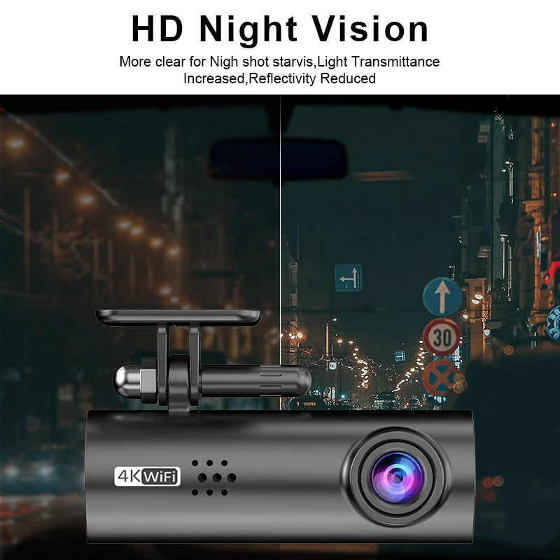 Mini 4K Wifi Dash Cam With Night Vision And Parking Monitor 1005006994492761-Only 4K Dashcam-B47P-64G