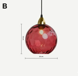 Modern Simple Colored Water Pattern Glass Ball Pendant Light