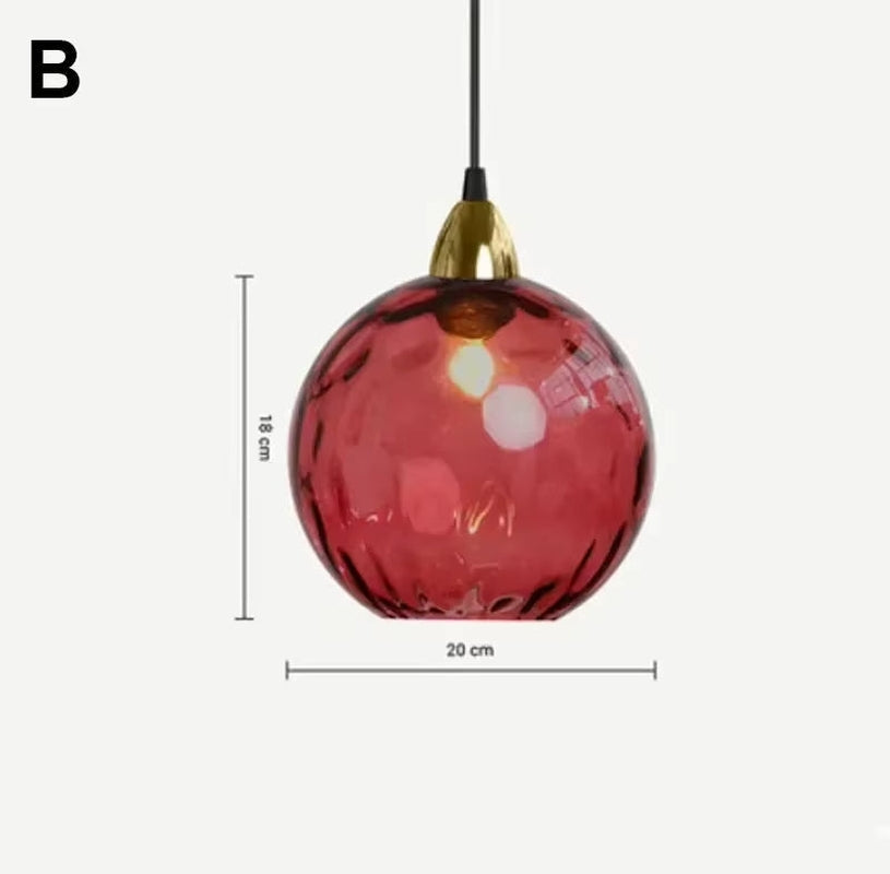 Modern Simple Colored Water Pattern Glass Ball Pendant Light