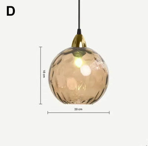 Modern Simple Colored Water Pattern Glass Ball Pendant Light
