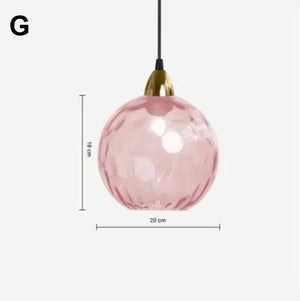 Modern Simple Colored Water Pattern Glass Ball Pendant Light