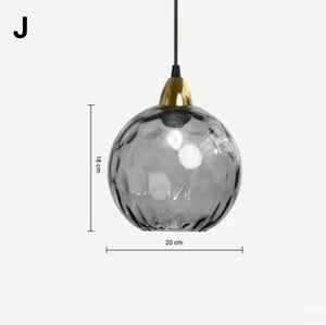 Modern Simple Colored Water Pattern Glass Ball Pendant Light