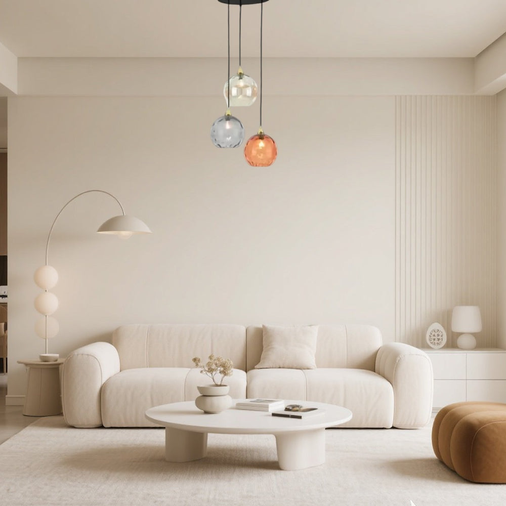 Modern Simple Colored Water Pattern Glass Ball Pendant Light