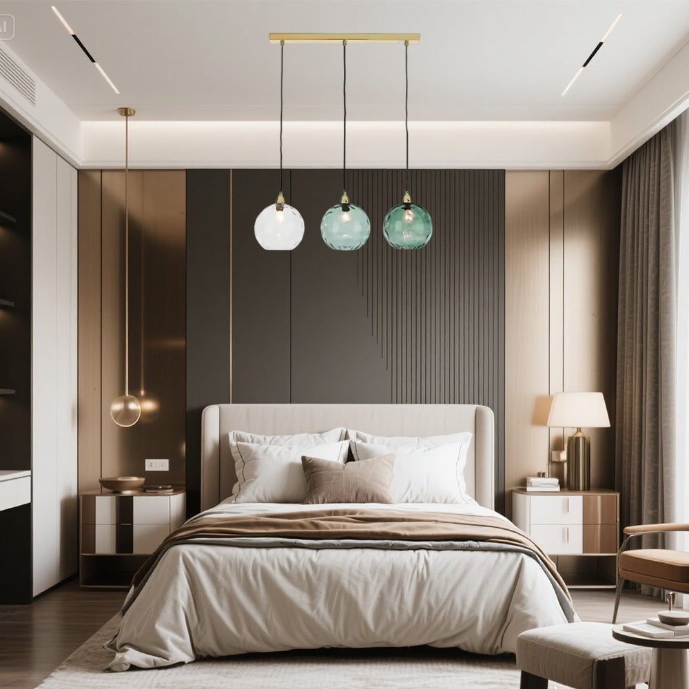 Modern Simple Colored Water Pattern Glass Ball Pendant Light